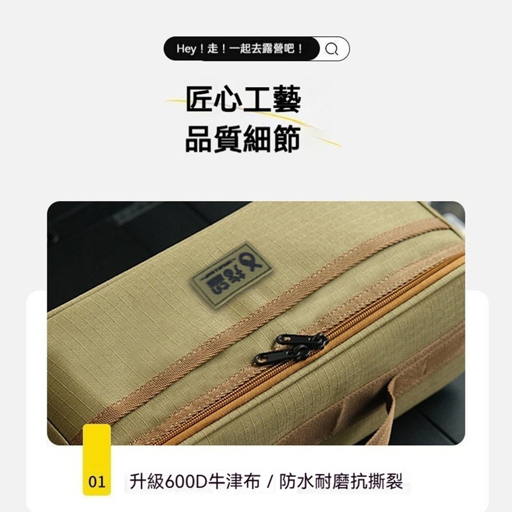 戶外多功能收納包 露營瓦斯罐收納袋 600D牛津布 防水耐磨 露營裝備工具包-細節圖5