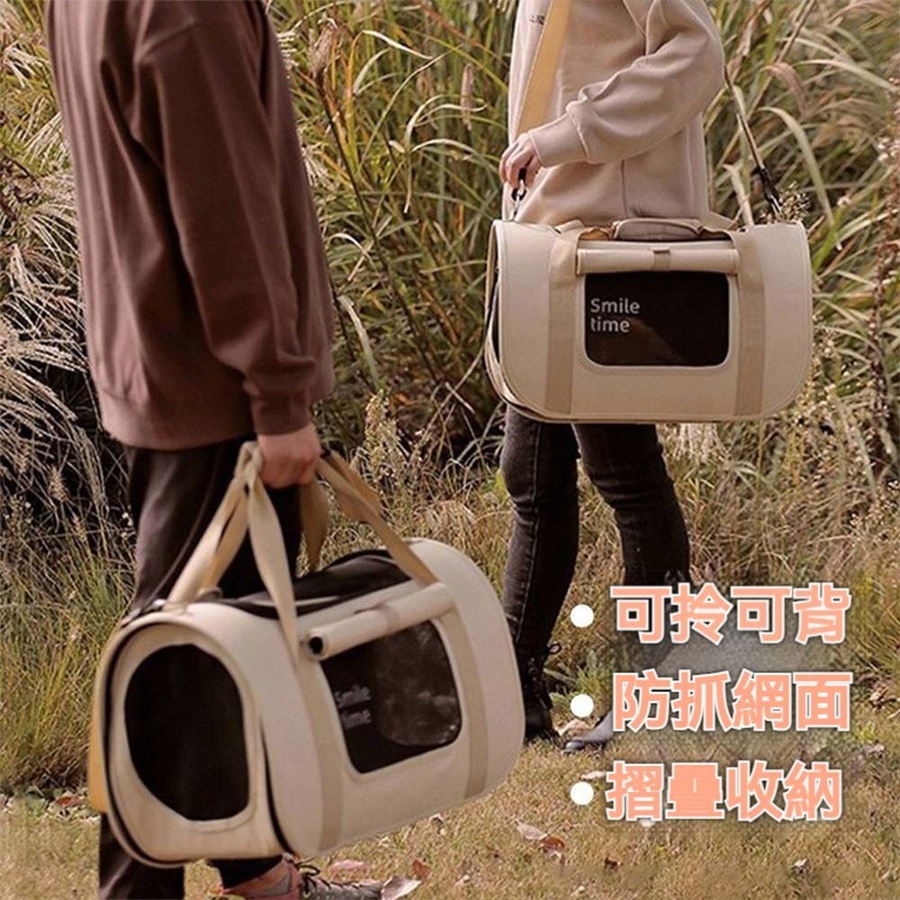 SmileTime 山上觀 秋日來信寵物外出包 貓狗提包 立體大空間 可提可背-細節圖3