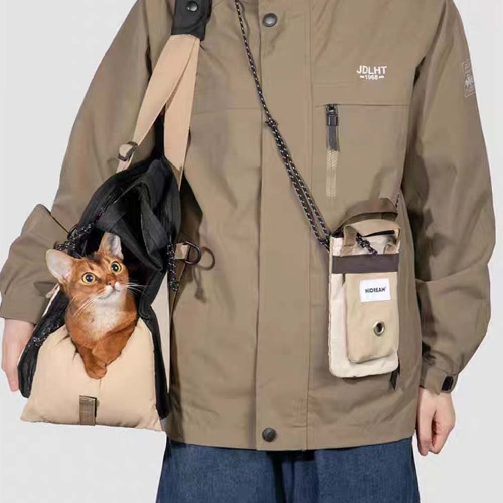 HIDREAM斜跨小包 寵物外出包 撿便袋 收納小包 休閒肩背包 可調節背帶 寵物隨行包 外出散步包 輕便散步-細節圖7