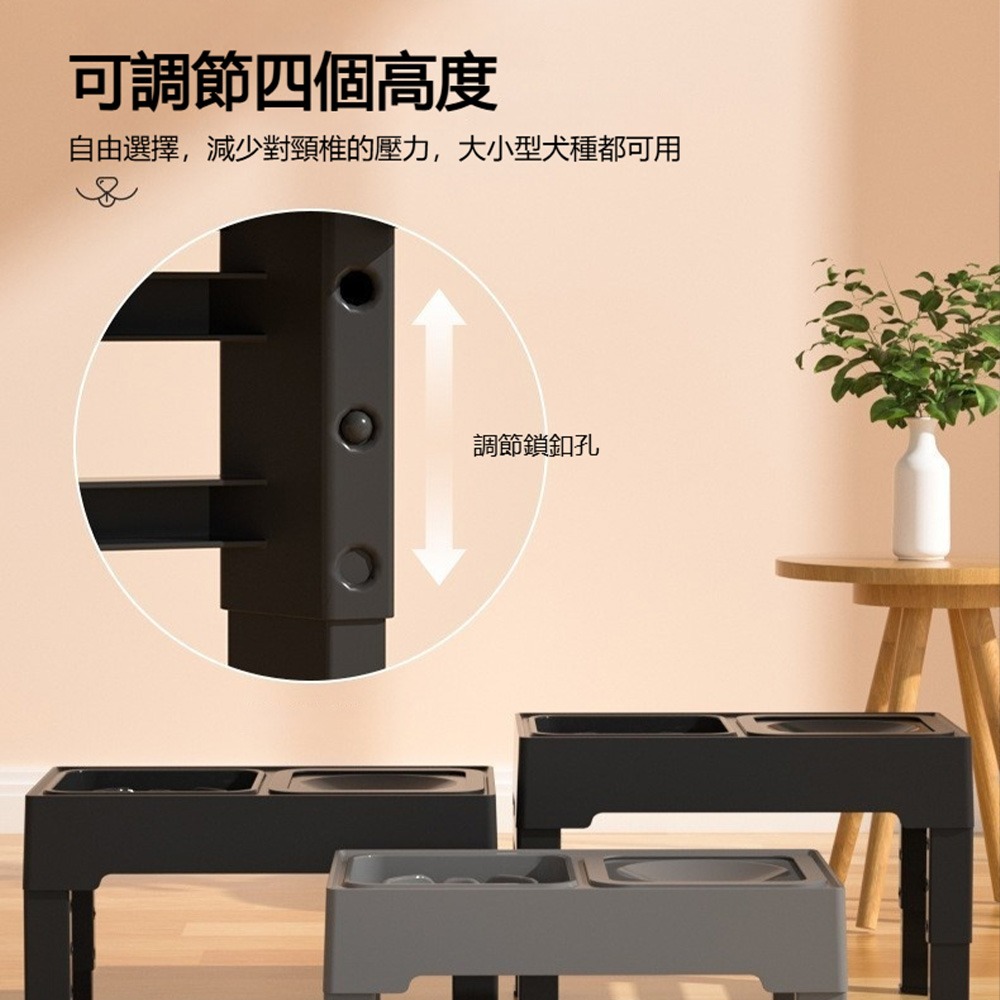 ELSPET 小壹 寵物碗 可調高度 不鏽鋼內碗 防濺水 漂浮飲水 狗碗 貓碗 餵食架-細節圖3