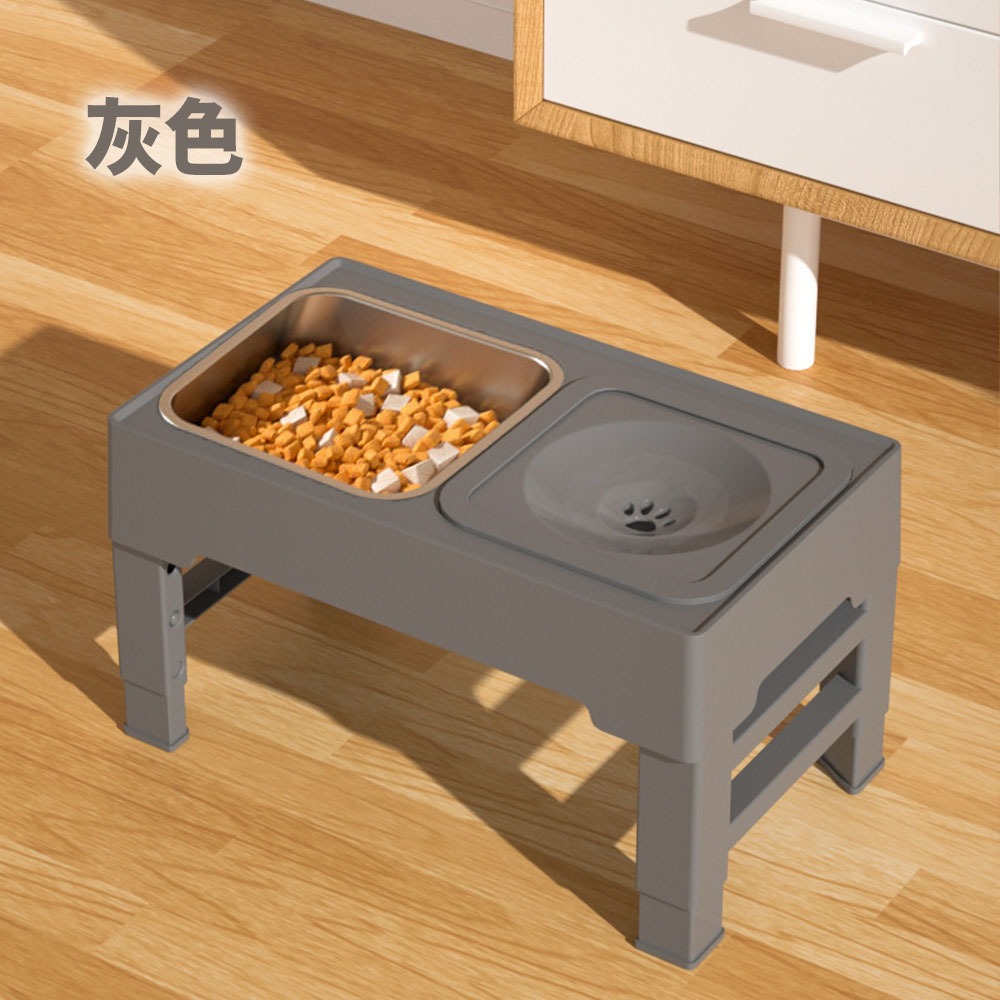 ELSPET 小壹 寵物碗 可調高度 不鏽鋼內碗 防濺水 漂浮飲水 狗碗 貓碗 餵食架-規格圖9