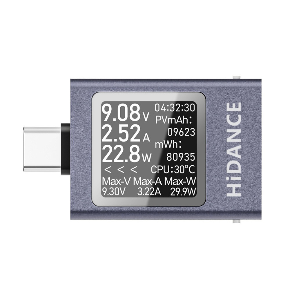 炬為 Type-C 電壓電流表 HDC-085C PD3.1 50V 功率測試 儀表 旋轉螢幕-規格圖9