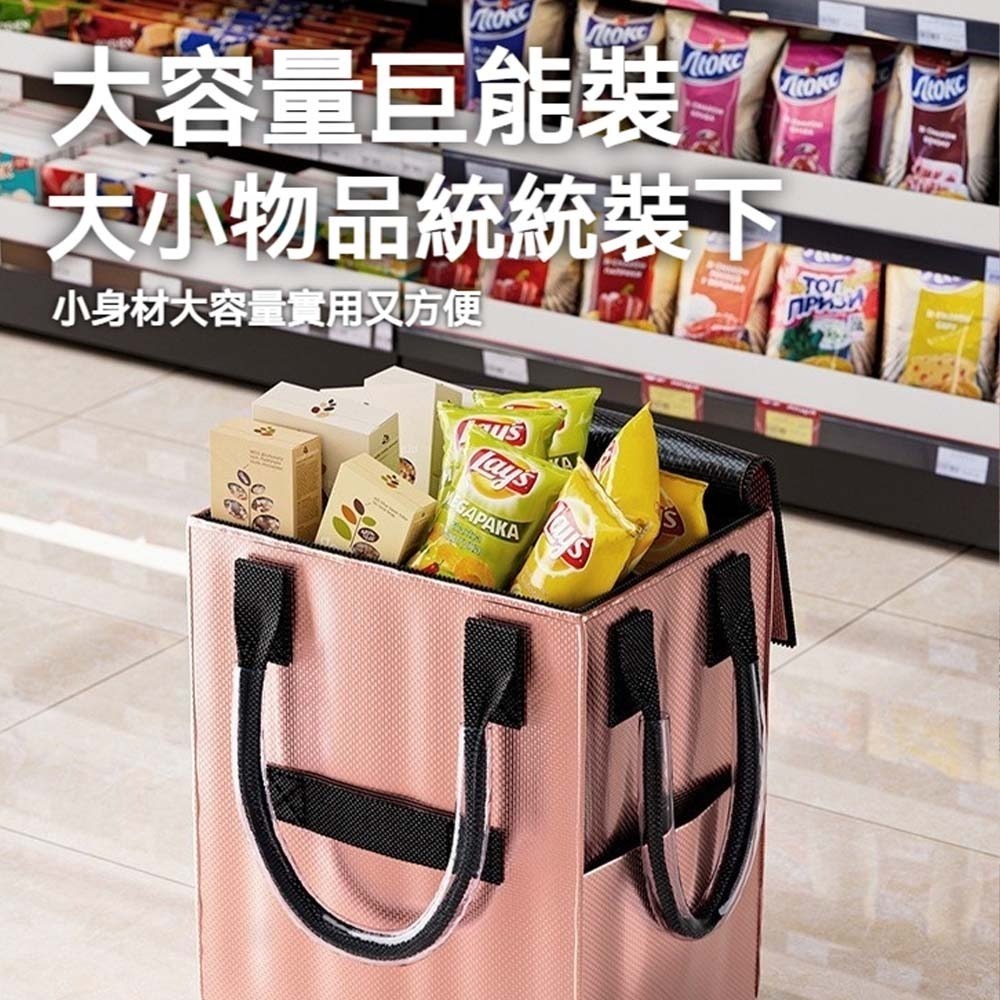靜音滑輪式摺疊購物車 浩肯包 網紅推薦 大容量耐重 手拉車 帶蓋防塵 可折疊收納 買菜推車 行李收納車-細節圖4