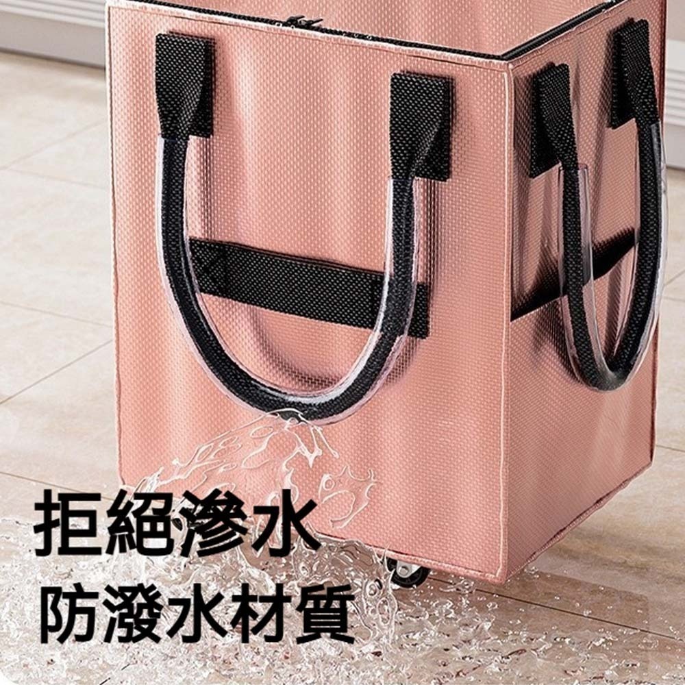 靜音滑輪式摺疊購物車 浩肯包 網紅推薦 大容量耐重 手拉車 帶蓋防塵 可折疊收納 買菜推車 行李收納車-細節圖7