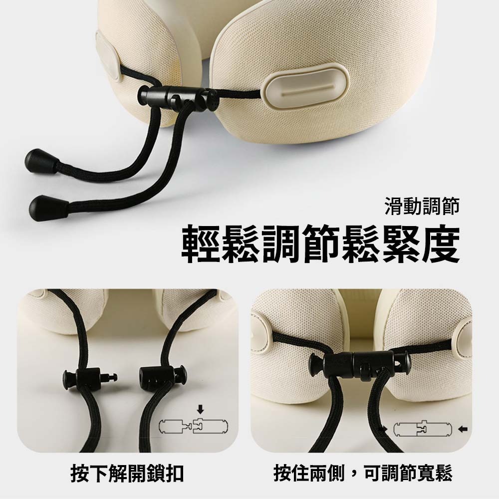 輕量隨性護頸 U 型枕 太空棉記憶枕 360 度支撐 可收納 旅行飛機 車用 午睡 枕頭-細節圖8