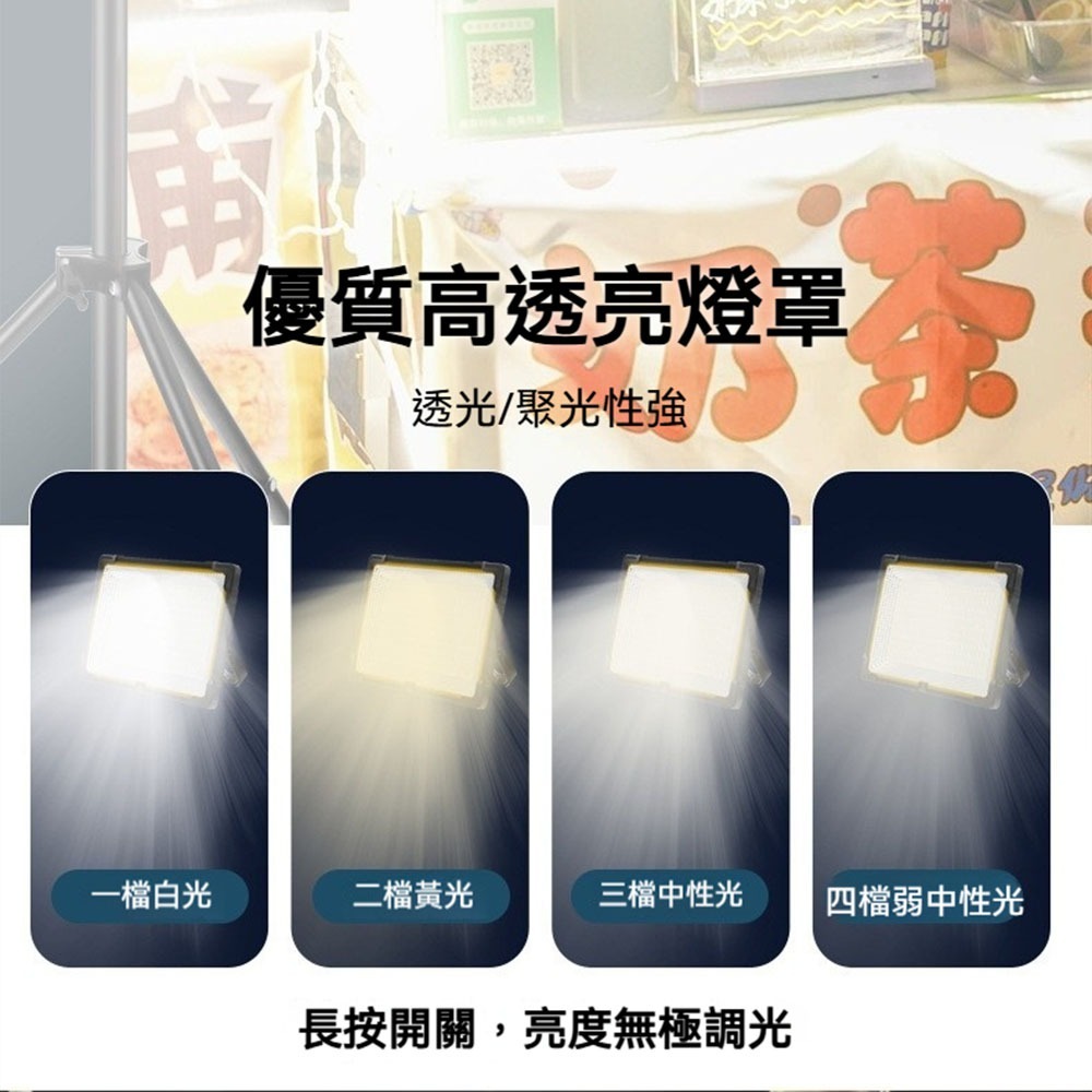 泰中星戶外照明燈 TX-0357 便攜充電工作燈 高亮LED探照燈 4500lm大廣角 4檔調光 露營夜市補光燈 防水-細節圖8