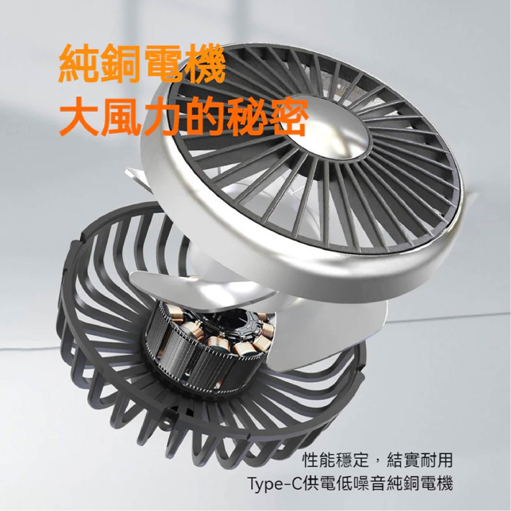 台灣現貨 雙頭軟管USB風扇 F310 貨車 大車風扇 LED燈 夾式風扇 車用風扇 軟管風扇 後座風扇-細節圖3