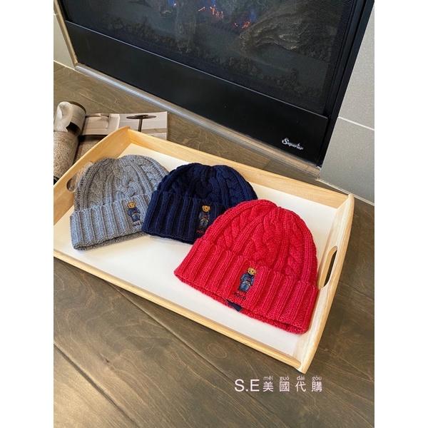 ［S.E美國代購］Polo Ralph Lauren 熊熊 Polo Bear  毛帽 麻花毛帽-細節圖2