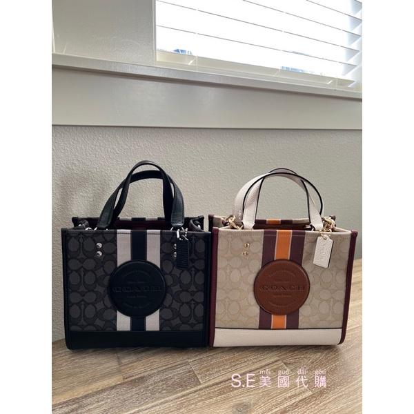 ［S.E美國代購］Coach Dempsey Tote22 小托特包 兩用包 斜背包 手提包 限量 白色/黑色經典老花-細節圖2