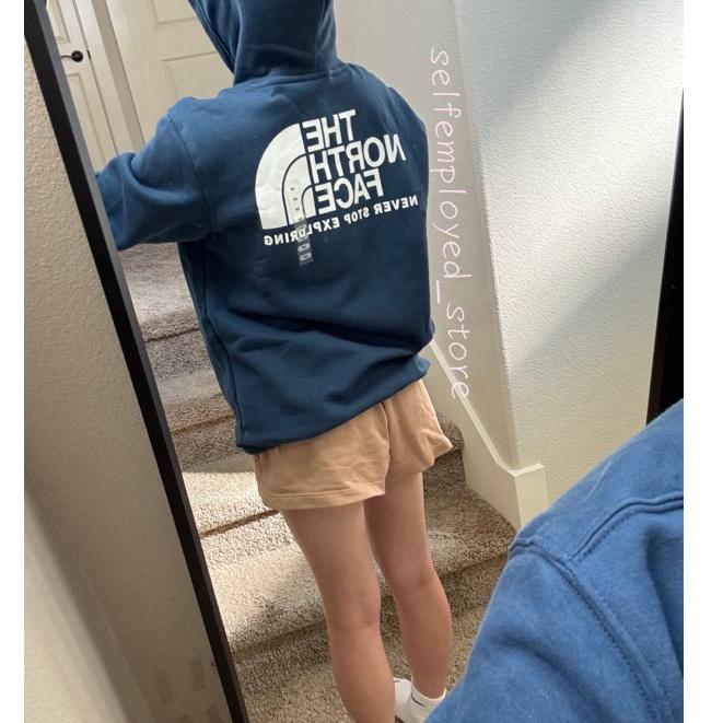 [SE美國代購]  The North Face 北臉 經典小logo帽T 背後大logo 連帽踢 純棉 內刷毛 情侶-細節圖6