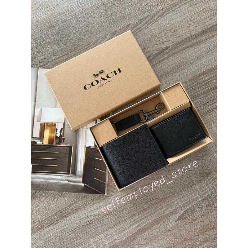 [S.E美國代購］COACH 男夾禮盒組 經典黑 短夾 證件夾 名片夾 聖誕限定 送禮 禮物 限量-細節圖2
