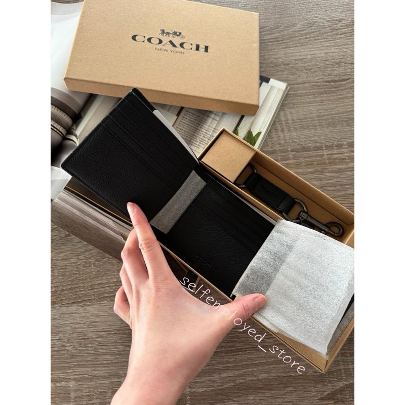[S.E美國代購］COACH 男夾禮盒組 經典黑 短夾 證件夾 名片夾 聖誕限定 送禮 禮物 限量-細節圖4