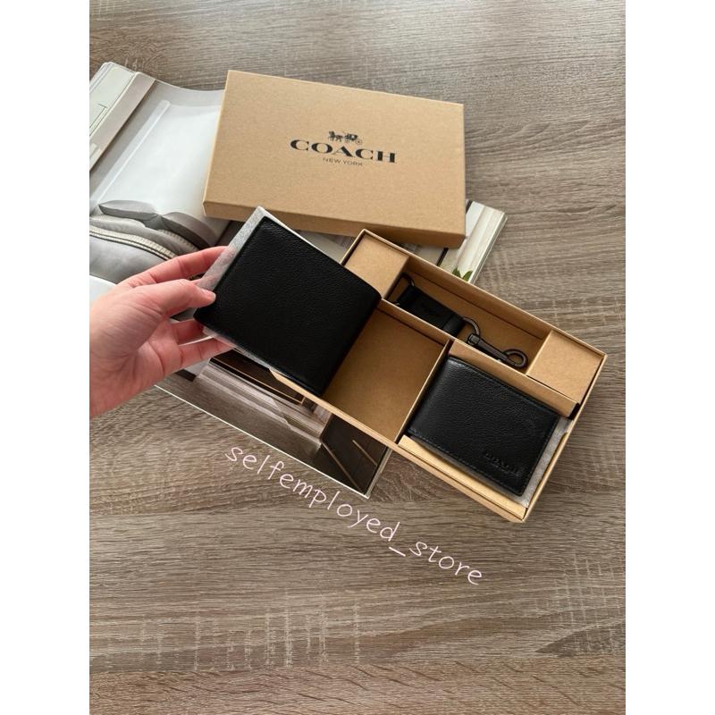 [S.E美國代購］COACH 男夾禮盒組 經典黑 短夾 證件夾 名片夾 聖誕限定 送禮 禮物 限量-細節圖6