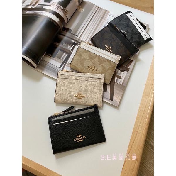 ［S.E美國代購］Coach 鑰匙圈卡夾 零錢包 證件夾 防刮 卡包 鑰匙包 防刮 素色 經典老花配色-細節圖2
