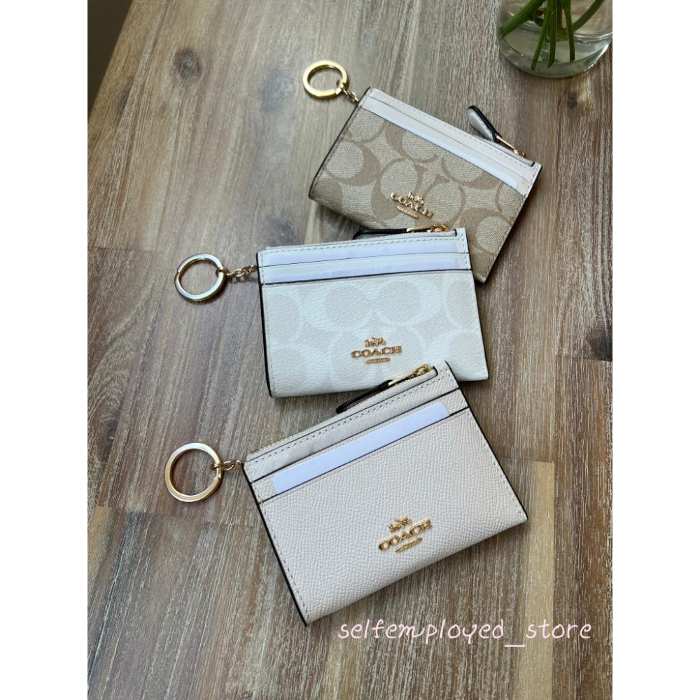 ［S.E美國代購］Coach 鑰匙圈卡夾 零錢包 證件夾 防刮 卡包 鑰匙包 防刮 素色 經典老花配色-細節圖3