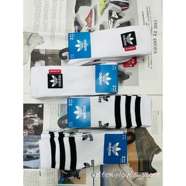 ［S.E美國代購］Adidas 愛迪達長襪 襪子 純棉襪 運動襪 經典logo款 條紋 標籤款 3雙/組-細節圖2