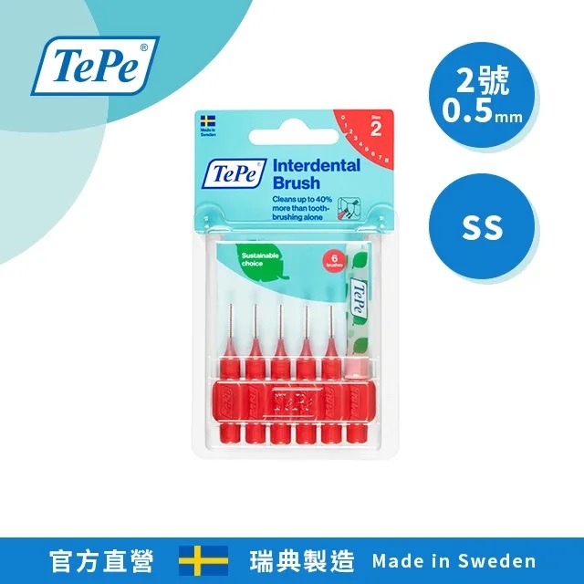 TePe ORIGINAL 牙間刷-普通刷毛 6入裝/卡(9種尺寸) ~瑞典製造~-規格圖6