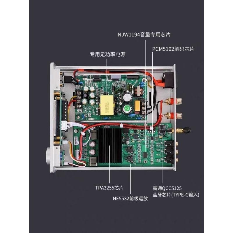 博聲 brzhifi 新款 X30Y 遙控 大功率TPA3255數字功放發燒hifi家用高低音調藍牙5.1-細節圖5