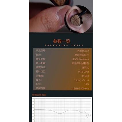 天衡 ES292 靜電動鐵耳機 ES190動鐵HIFI耳機動鐵入耳式大聲場天行 es170 哥哥直推旗艦 台灣總代公司貨-細節圖4
