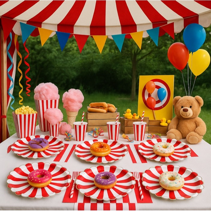 【巨路生活】一次性紙盤紙杯餐具 燙金邊紙盤 紙杯 甜品聚會條紋紙盤 餐盤-細節圖9