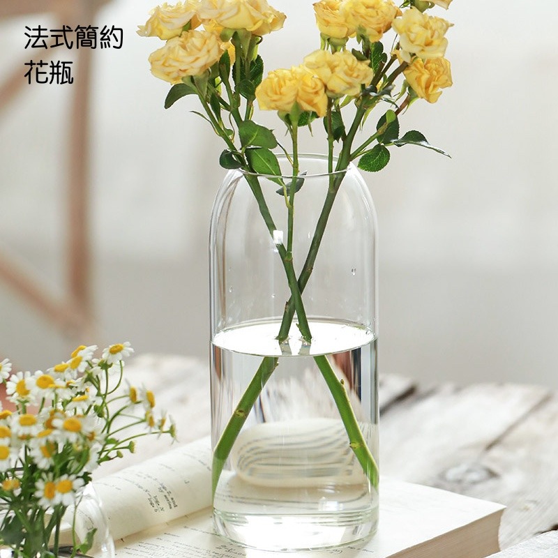【巨路生活】花瓶 透明花瓶 法式桌架玻璃花瓶-細節圖2