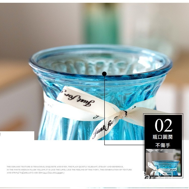 【巨路生活】歐式彩色玻璃花瓶 高腳花瓶30cm 花器-細節圖3