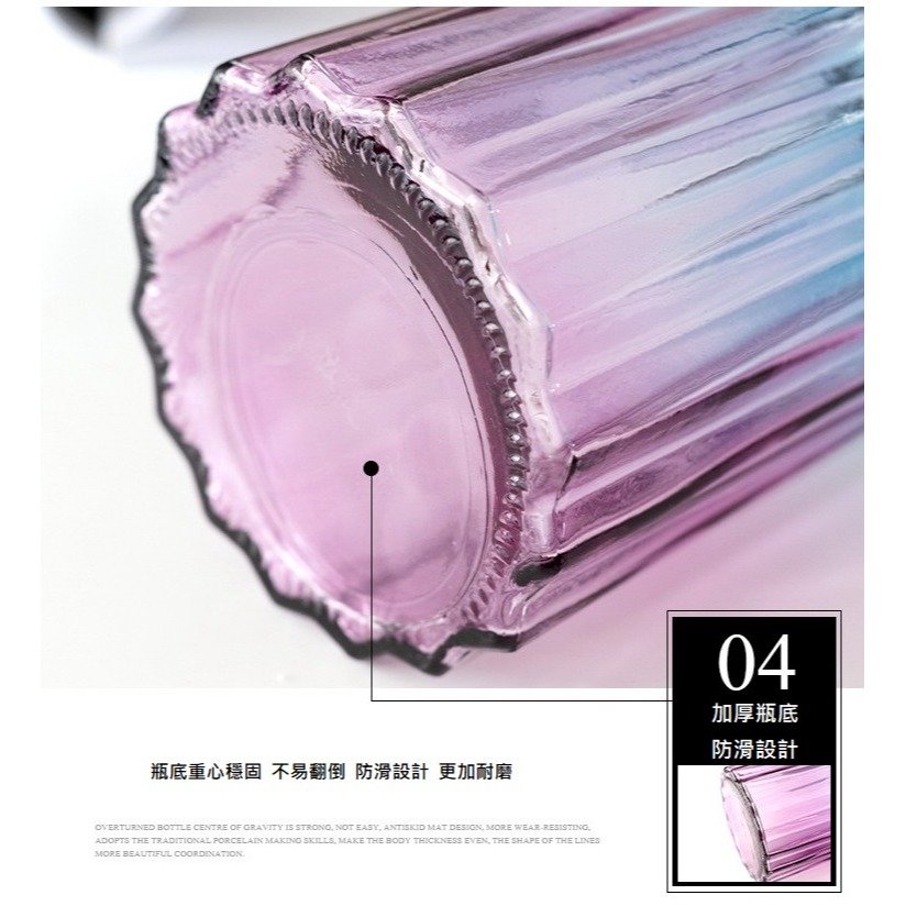 【巨路生活】歐式彩色玻璃花瓶 高腳花瓶30cm 花器-細節圖5