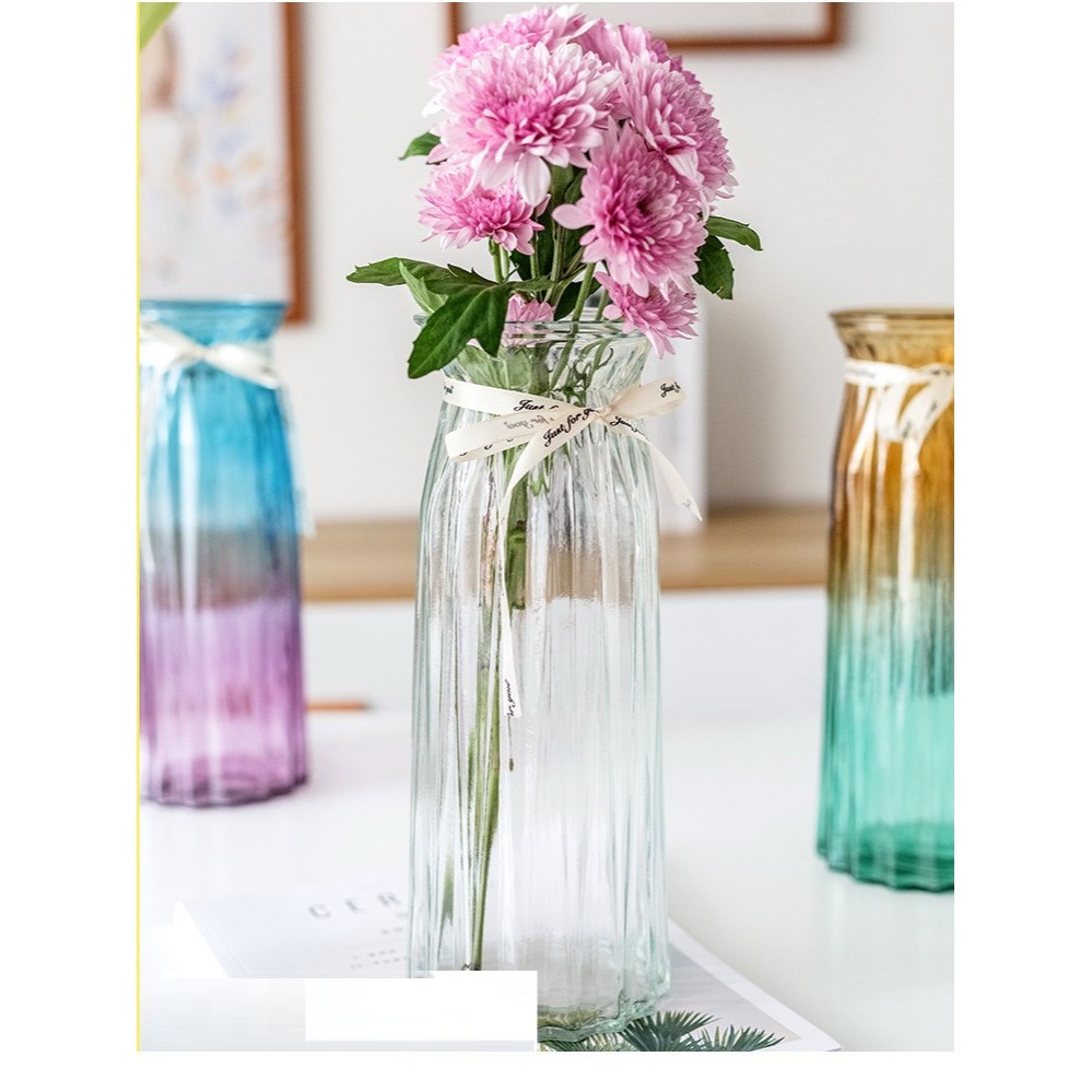 【巨路生活】歐式彩色玻璃花瓶 高腳花瓶30cm 花器-細節圖6