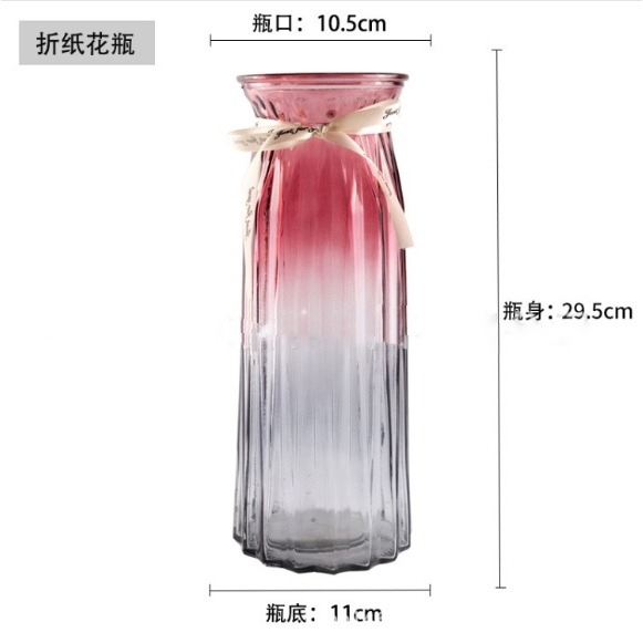 【巨路生活】歐式彩色玻璃花瓶 高腳花瓶30cm 花器-細節圖8