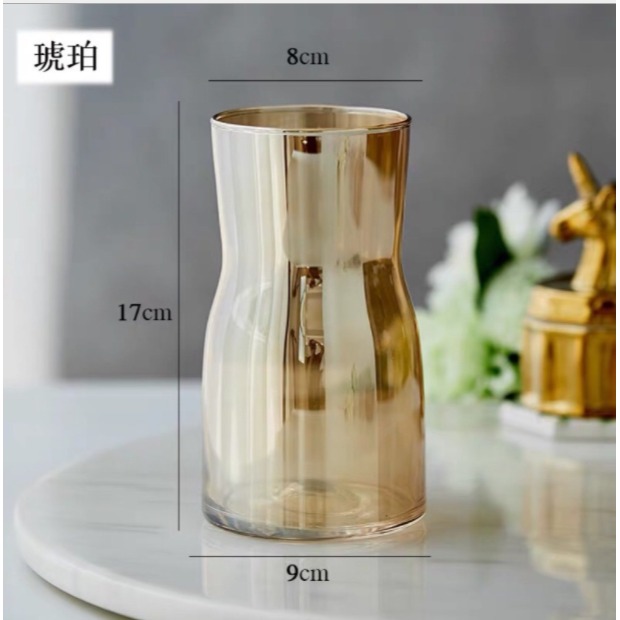 【巨路生活】玻璃花瓶 漸變煙灰幻彩插花瓶-細節圖3