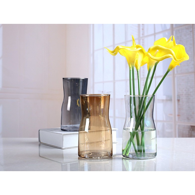 【巨路生活】玻璃花瓶 漸變煙灰幻彩插花瓶-細節圖7