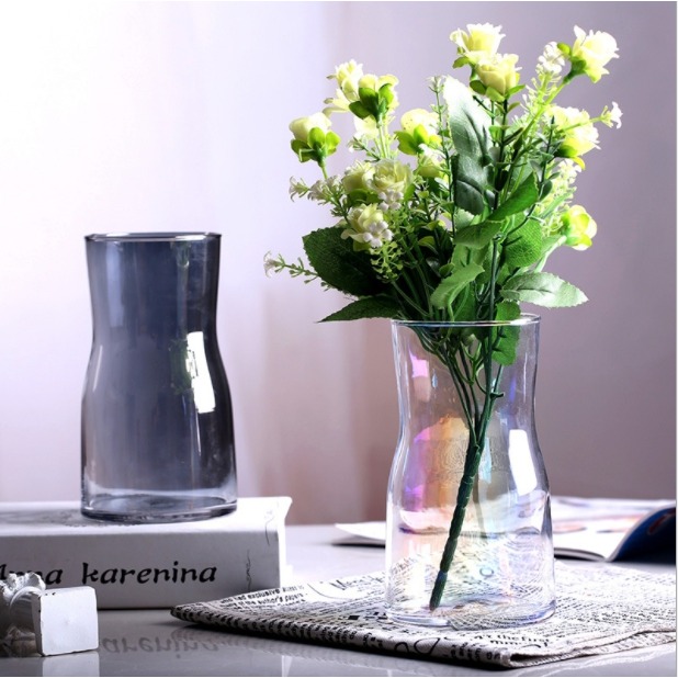 【巨路生活】玻璃花瓶 漸變煙灰幻彩插花瓶-細節圖8