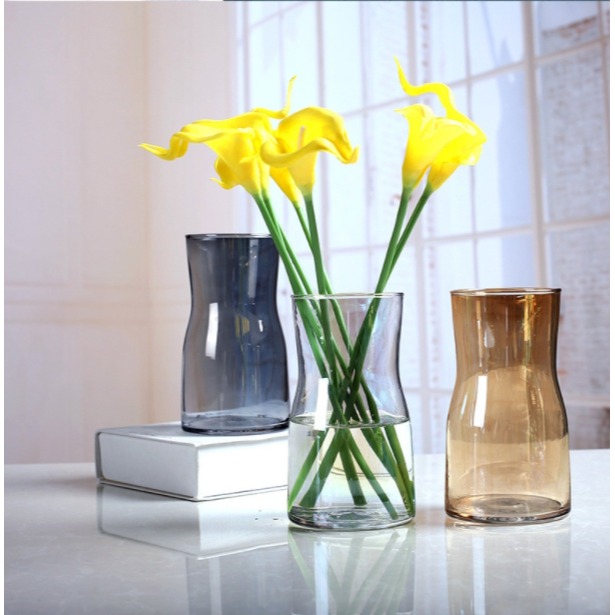 【巨路生活】玻璃花瓶 漸變煙灰幻彩插花瓶-細節圖9