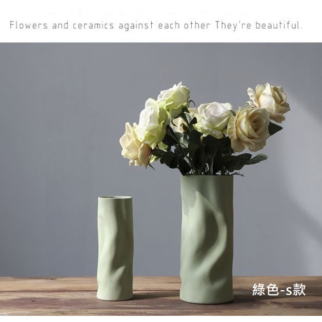 【巨路生活】Picasso陶瓷花瓶 莫蘭迪色家居擺件-細節圖2