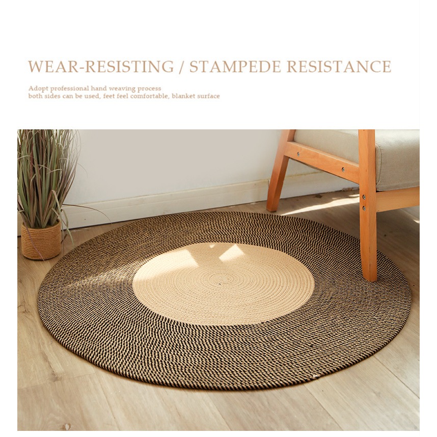 【巨路生活】棉線編織地墊 編織毯 腳墊床邊毯 客廳茶几廠家地毯商用簡約桌墊-細節圖6
