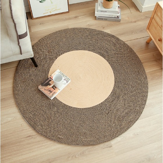 【巨路生活】棉線編織地墊 編織毯 腳墊床邊毯 客廳茶几廠家地毯商用簡約桌墊-細節圖9