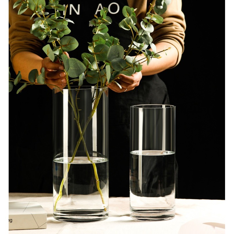 【巨路生活】透明直筒玻璃花瓶  客廳落地花瓶-細節圖5