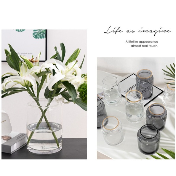【巨路生活】透明玻璃花瓶 水培鮮花百合插花花瓶-細節圖6