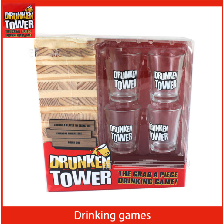 【巨路生活】drunken tower積木益智遊戲 疊疊樂酒杯套裝 桌遊木質 喝酒互動遊戲-60pcs-細節圖10