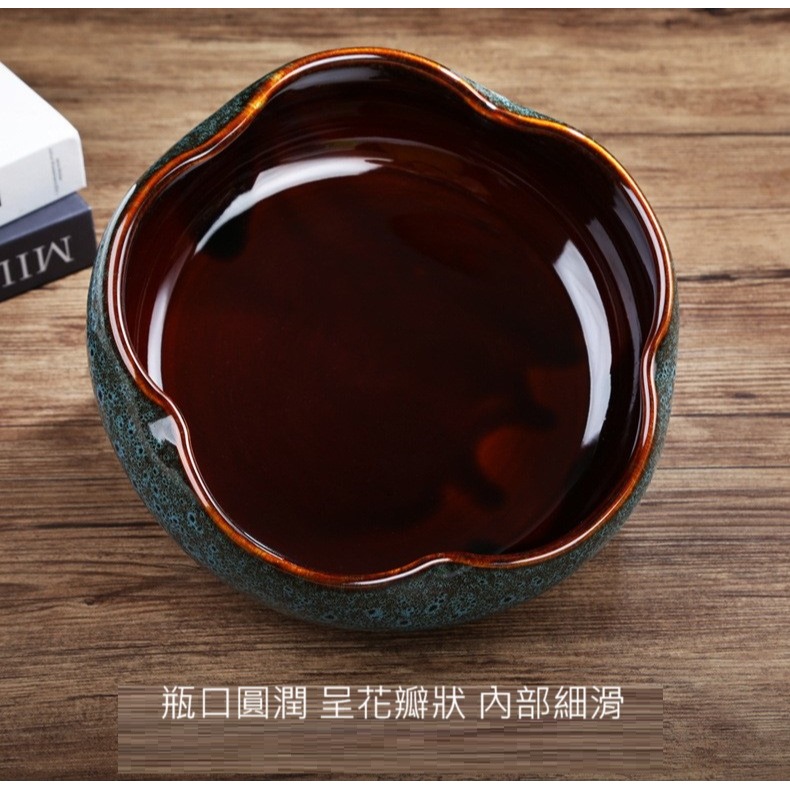 【巨路生活】插花盆 水培植物盆 陶瓷花盆 大口徑水養花盆 一葉蓮銅錢草碗蓮專用盆缸-細節圖9