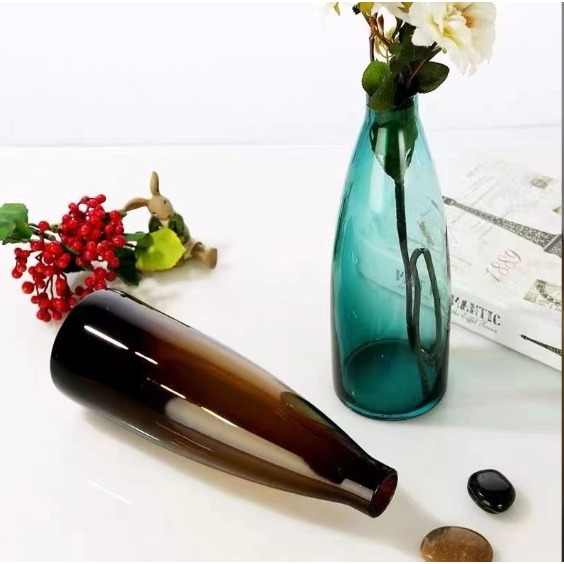 【巨路生活】玻璃花瓶 現代簡約小口玻璃花瓶 水培水養鮮花瓶-細節圖6