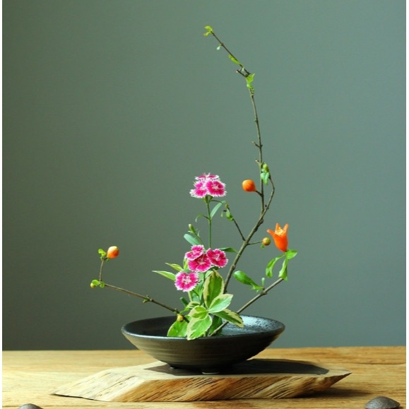 【巨路生活】花盆 陶瓷插花盆  日式花道插花器 復古花藝水盆-細節圖2