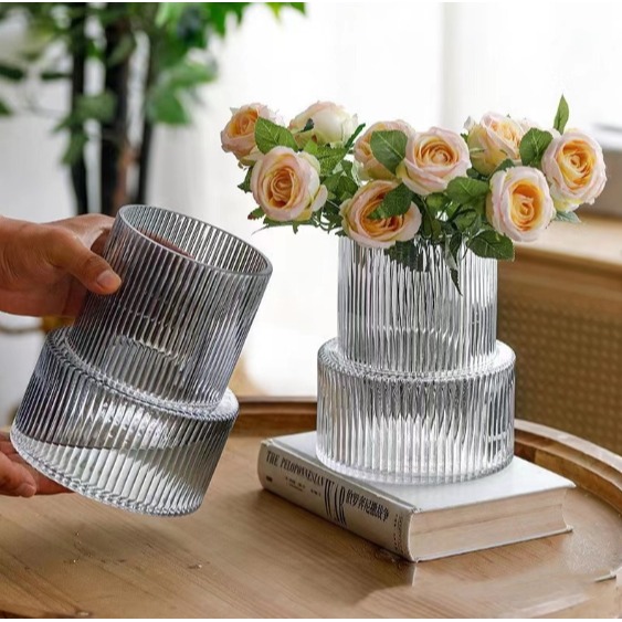 【巨路生活】玻璃花瓶 簡約彩色花瓶 輕奢家居餐桌玻璃花瓶 水養水培花瓶 裝飾品擺件-細節圖2