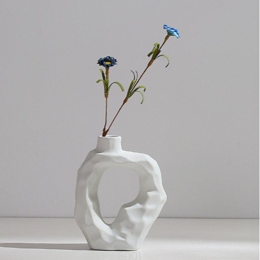 【巨路生活】陶瓷創意花瓶 白色陶瓷花瓶 現代擺件 家居家飾幹花花器-細節圖5