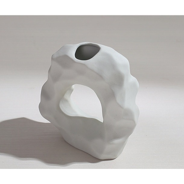 【巨路生活】陶瓷創意花瓶 白色陶瓷花瓶 現代擺件 家居家飾幹花花器-細節圖8