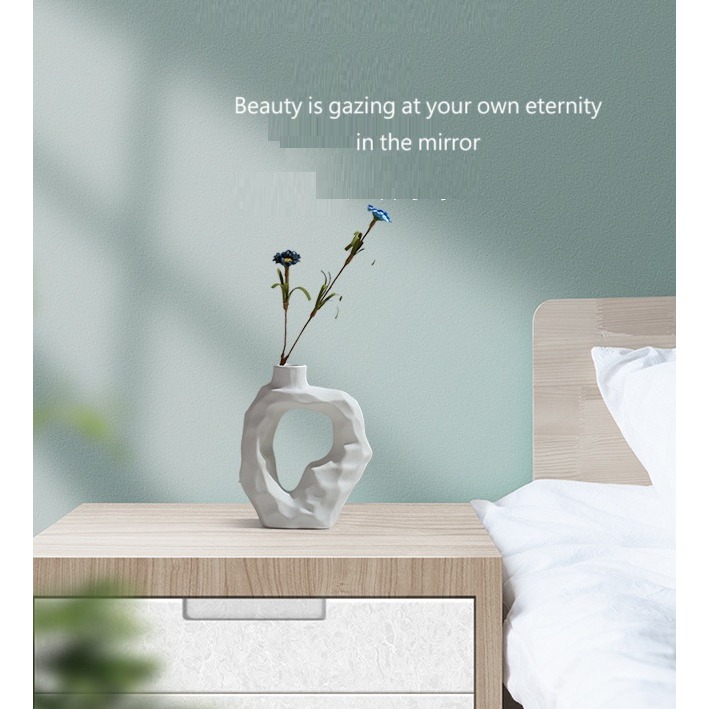 【巨路生活】陶瓷創意花瓶 白色陶瓷花瓶 現代擺件 家居家飾幹花花器-細節圖9