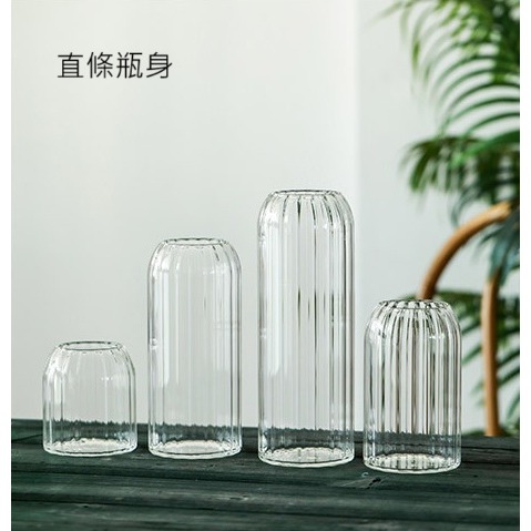 【巨路生活】條紋玻璃花瓶 簡約透明 花瓶-細節圖6