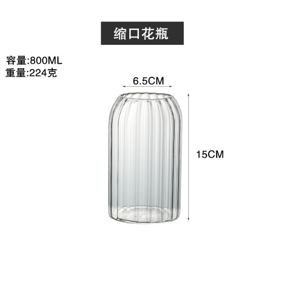 【巨路生活】條紋玻璃花瓶 簡約透明 花瓶-規格圖11