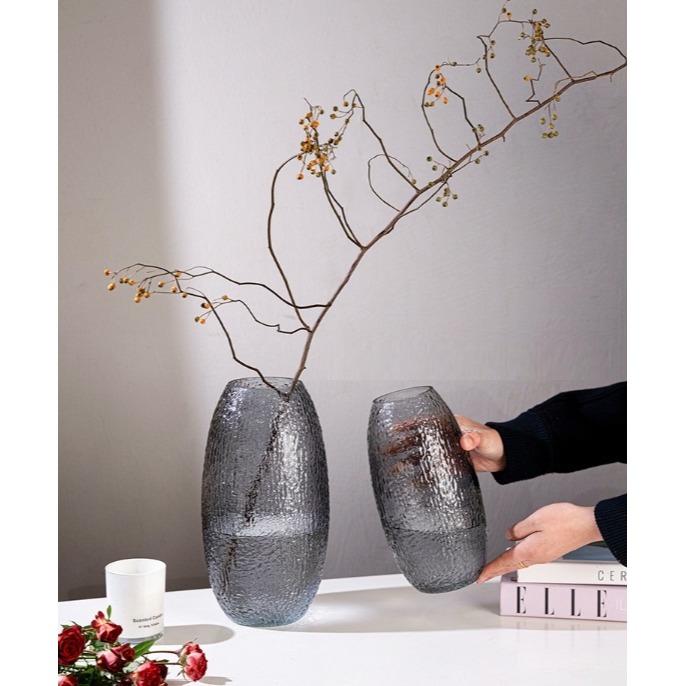 【巨路生活】玄關大型玻璃花瓶 透明水養花瓶-細節圖3