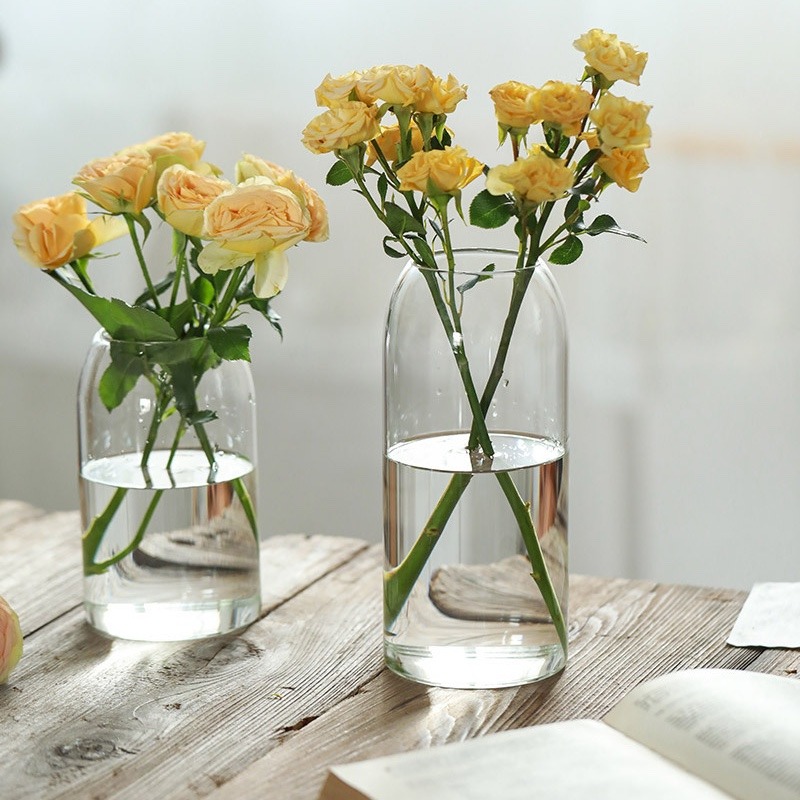 【巨路生活】花瓶 透明花瓶 桌架玻璃花瓶 透明小眾水培小雛菊鈴蘭花器皿-細節圖5